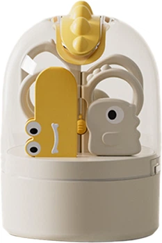 Набор маникюрный для новорожденных Babyhood Дино белый (JC-901)