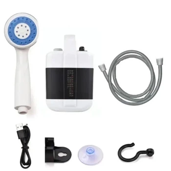 Душ портативний кемпінговий USB Travel shower на акумуляторі білий з синім (RZN-23096179)