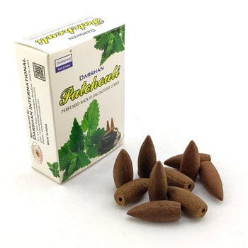 Благовония Patchouli BackFlow Cones Darshan 10шт/уп. Арома-конусы с обратным потоком Пачули (35881)