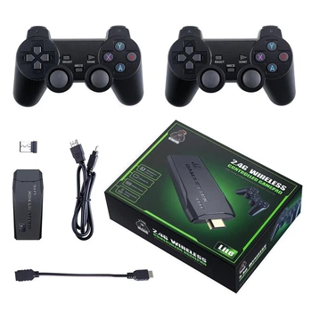 Портативная игровая консоль с 2 беспроводными джойстиками 3535 игр Game Box с возможностью подключения к ТВ Поддержка 9 эмуляторов (PS1, NES, GBA и.т.д.) 100*40*10мм Черный