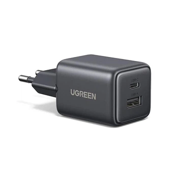 Зарядний пристрій UGREEN X514 GaN 2в1 для iPhone 16/15/14 Samsung Galaxy/Xiaomi Tablet/iPad 20 Вт Black (55534)