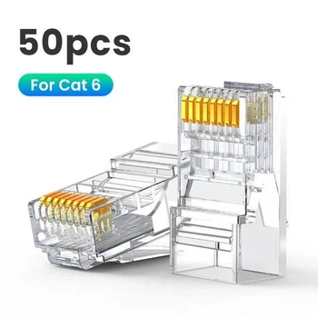 Роз'єм RJ45 конектор UGREEN NW120 Cat 6 Ethernet RJ45 8P8C 50 шт прозорий (50962)