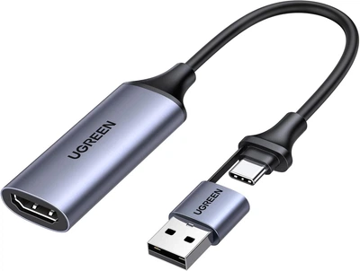 Кабель Ugreen CM489 USB-A/Type-C to HDMI Gray (40189)