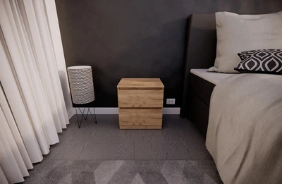 Тумба приліжкова на 2 шухляди 502х402х544мм Дуб Крафт