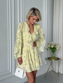 Летнее платье Jadone Fashion Шати S желтое