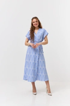 Сукня міді на запах ліфу літня Wear me XXXL Блакитний (14_25_409_11348)