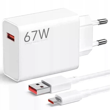 Сетевое зарядное устройство Xiaomi Mi 67W HyperCharge Combo (Type-A) кабель Type-C BHR9465EU White