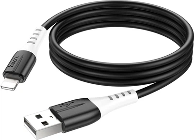 Кабель Hoco X82 USB to iP 2.4A, 1 м, silicone, silicone connectors Black (6931474768537)
