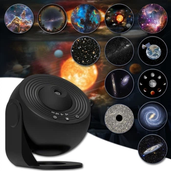 Ночник галактический проектор Galaxy звездного неба 360° Черный