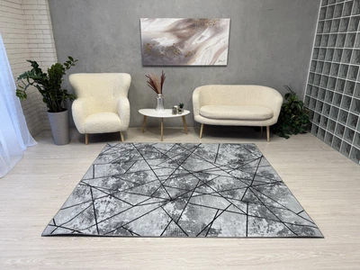 Ковер с прорезиненой основой Soft 0.6х1.1 м. Серый 10384-6 gray