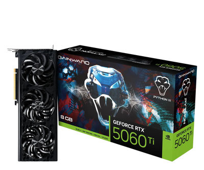 Видеокарта Gainward GeForce RTX 5060 Ti Python III 8GB GDDR7 DLSS4 (NE7506T019P1-GB2062T) EU
