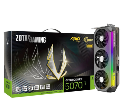 Видеокарта Zotac GeForce RTX 5070 Ti AMP Extreme INFINITY Ultra 16GB GDDR7 (ZT-B50710BU-10P) EU