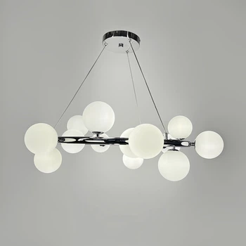 Люстра підвісна кільце Light House LNF-17563/15 CH+WT (цоколь G9) Ø 75 см хром з білими плафонами
