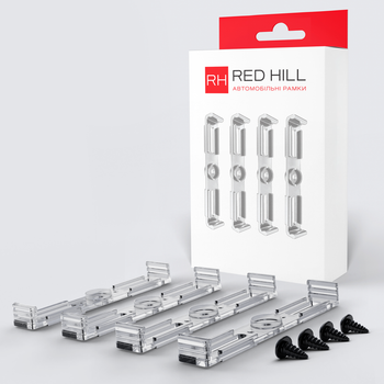 Рамка автомобильная под номер прозрачная комплект Classic RED HILL 001-0