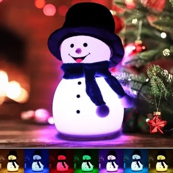 Детский силиконовый ночник Снеговик Snowman LJC-118 светильник аккумуляторный игрушка для сна