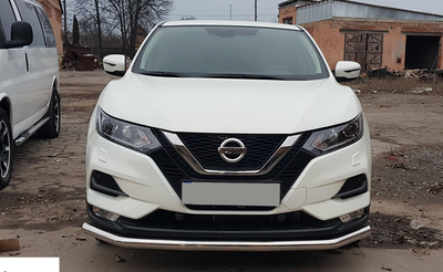 Передняя защита ST008 (2017-2021, нерж) для Nissan Qashqai