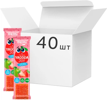 Упаковка фруктовой пастилы Demi Yagoda Joy с клубничным соком 15 г х 40 шт (4820280821586)