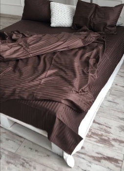 Комплект постельного белья Sweet-Dream Полоска 180 х 215 см двухспальный коричневый