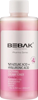 Успокаивающий тонер с азелаиновой кислотой для чувствительной кожи лица - Bebak Laboratories Pharma Series Soothing Creamy Toner 200ml (1264927-573323100-2)