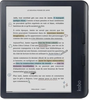 Електронна книга 7" Kobo Libra Colour / 32ГБ / Wi-Fi / Bluetooth / SD слот / Сенсорний E-Ink екран (1680 × 1264) / Вологозахищеність IPX8 / Чорна Б/В
