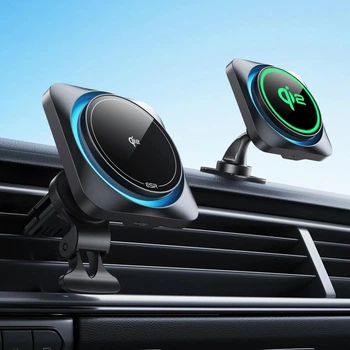 Магнітний автотримач ESR Qi2 Wireless Car Charger with CryoBoost 15W (Halolock) Black (2B5180163)