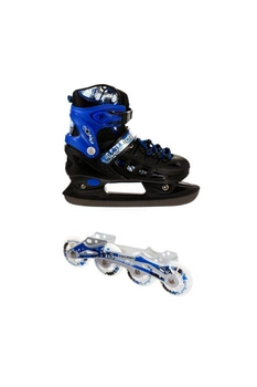 Раздвижные коньки + ролики 2 в 1 Scale Sports S цвет черно-синий SCALE SPORTS ЦБ-00183442