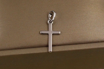 Крестик Xuping Jewelry тонкий гладкий 2 см серебристый