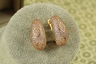 Сережки Xuping Jewelry Сіетл із ромбами 2,2 см золотисті