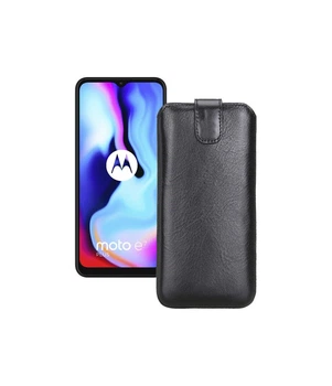 Витяжка з екошкіри для телефону Motorola Moto E7 Plus Чорний