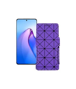 Чохол-книжка з екошкіри для телефону OPPO Reno 8 Pro Plus Фіолетовий ромб