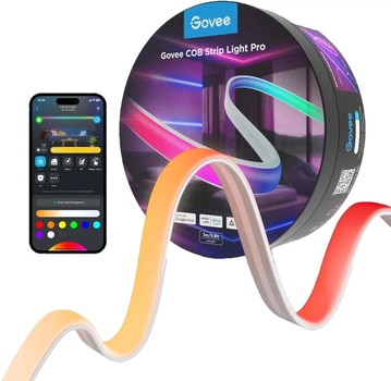 Taśma LED inteligentna Govee COB Strip Light Pro, 3 m, RGBIC+W, WI-FI/Bluetooth Biała (H61E53D1)
