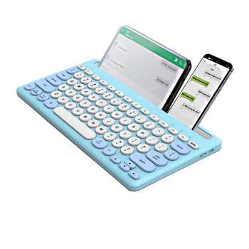 Беспроводная клавиатура JEQANG JB-333 |УКР/АНГ раскладка, Bluetooth+2.4| для пк ноутбука планшета телефона ТВ Blue