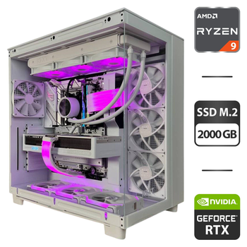 Сборка под заказ: игровой ПК NZXT H6 Flow White Tower / AMD Ryzen 9 7900X (12 (24) ядер по 4.7 - 5.6 GHz) / 32 GB DDR5 / 2000 GB SSD M.2 / nVidia GeForce RTX 5070, 12 GB GDDR7, 192-bit / 850W
