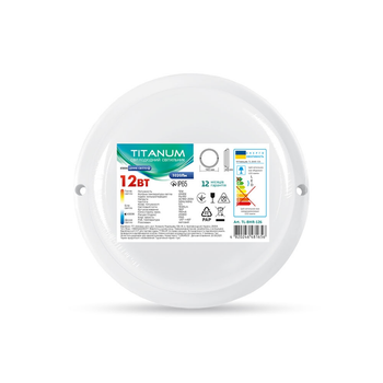 Світильник LED вологозахищений круглий TITANUM 12W 6500K 220V TL-BHR-126
