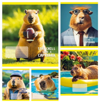 Набір зошитів Тетрада Will Capybara А5 24 аркуші в клітинку 20 шт (51307_1)