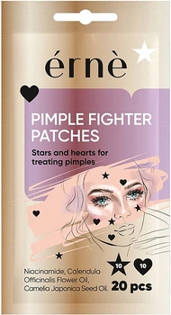 Точечные патчи против прыщей, сердечки и звездочки - Erne Pimple Fighter Patches 20шт (1432422-31337021)