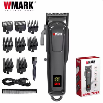 Профессиональная беспроводная машинка для стрижки волос WMARK NG-1001 с насадками 1.5-19 мм Чёрная