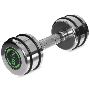 Гантель цельная стальная хромированная 1штука Zelart FI-2622-6