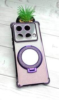 Чехол Luxury Case для Infinix NOTE 40 (X6853) бампер силиконовый блестящиий с кольцом подставкой