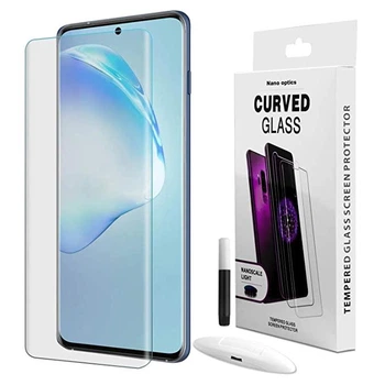 Изогнутое защитное стекло UV GLASS для Samsung Galaxy S21 Ultra прозрачное без рамок