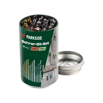 Сверла + биты в алюминиевой банке 1 набор - 22 шт PARKSIDE