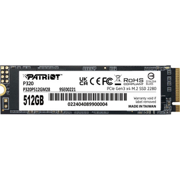 Накопичувач Patriot P320 512GB M.2 2280 NVMe PCIe 3.0 x4 (P320P512GM28)