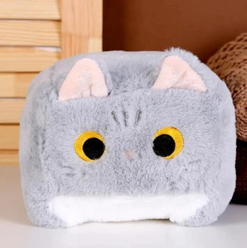 Подушка обнимашка котокуб мягкая игрушка котик кот серый