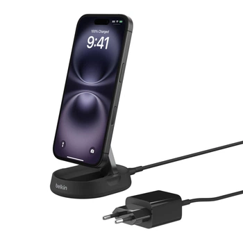 Беспроводное зарядное устройство Belkin BoostCharge Pro Convertible Magnetic Wireless Charging Stand with Qi2 15W Black (WIA008vfBK)