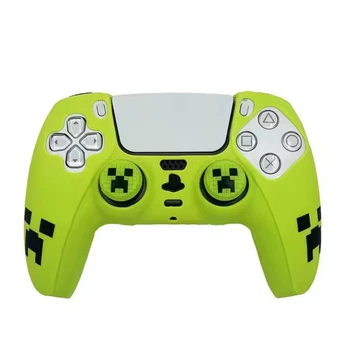 Защитный силиконовый чехол Minecraft для геймпада Sony DualSense (PS5) + в подарок накладки на стики