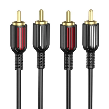 Кабель Аудiо Borofone BL13 dual RCA to dual RCA 1,5M Колір Чорний