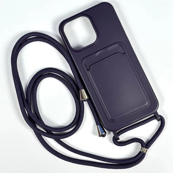Чехол Wave Colorful Pocket со шнурком для iPhone 16 Pro Max Dark Purple