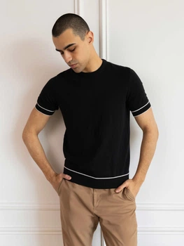 Футболка трикотажна чоловіча чорного кольору Arber Crew-neck SS1 M зріст 4 чорний (M09.60.02.521)