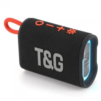 Портативная Bluetooth 5.3 с подсветкой колонка T&G 396 5 Вт радио Черная