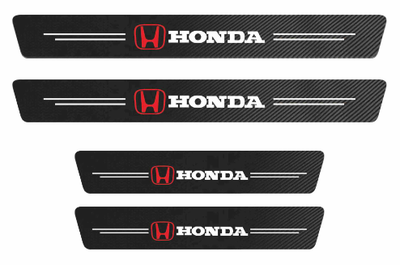 Захисна наклейка на пороги авто Honda карбон